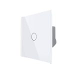 Intrerupator Simplu cu Touch Livolo din Sticla, Zigbee - Serie Noua, alb, VL-FC1Z-2G-2W