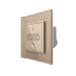 Intrerupator Simplu cu Variator Livolo cu Rama din Sticla, ZigBee - Serie Noua, auriu, VL-FC1DZ-2AP-13