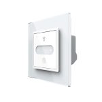 Intrerupator Simplu cu Variator Livolo cu Rama din Sticla, ZigBee - Serie Noua, alb, VL-FC1DZ-2WP-11
