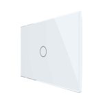 Intrerupator Simplu Wi-Fi cu Touch LIVOLO din Sticla, standard Italian Serie Noua, alb, VL-FC1NY-3G-11