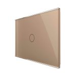 Intrerupator Simplu Wi-Fi cu Touch LIVOLO din Sticla, standard Italian Serie Noua, auriu, VL-FC1NY-3G-13