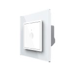 Intrerupator simplu wireless cu touch Livolo din sticla, Serie noua, alb, VL-FC1R-2WP