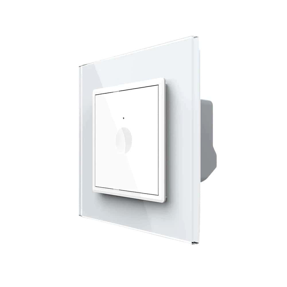 Intrerupator simplu wireless cu touch Livolo din sticla, Serie noua, alb, VL-FC1R-2WP