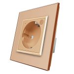 Priza inteligenta pentru perete Livolo ZigBee,16A, Wi-Fi, Compatibil cu Alexa si Google Home, auriu, VL-FCTC16AZ-2AP-13