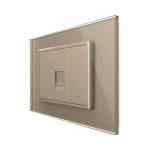 Priza internet Livolo cu rama din sticla - standard italian, auriu, VL-C9-C1C-3A