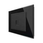 Priza internet Livolo cu rama din sticla - standard italian, negru, VL-C9-C1C-3B