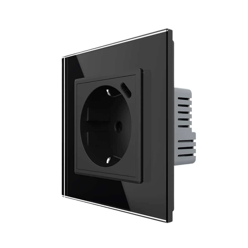 Priza Schuko + USB-C LIVOLO, Standard German - Serie Noua, negru, VL-FCTF16A.UC18W-2BP