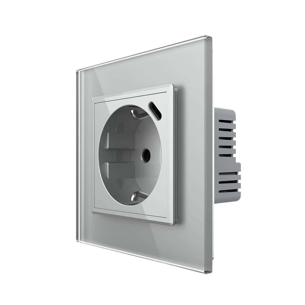 Priza Schuko + USB-C LIVOLO, Standard German - Serie Noua, gri, VL-FCTF16A.UC18W-2IP
