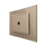 Priza Simpla TV Livolo cu Rama din Sticla - Serie Noua, auriu, VL-P9-FCTV-3A