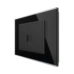 Priza Telefon LIVOLO cu Rama din Sticla, negru, VL-P9-1FCTP-3B