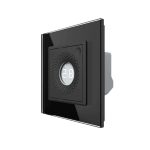 Senzor de Temperatura si Umiditate Livolo cu Rama din Sticla, Protocol Zigbee, negru, VL-FCEZ-2BP-12