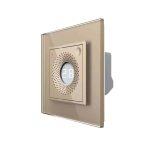Senzor de Temperatura si Umiditate Livolo cu Rama din Sticla, Protocol Zigbee, auriu, VL-FCEZ-2AP-13
