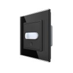 Intrerupator senzor de miscare PIR Livolo cu rama din sticla, negru, VL-FCU-2BP-12