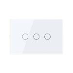 Intrerupator triplu cap scara/cruce wireless cu touch Livolo din sticla - standard italian, alb, VL-FC3SR-3G-11 - imagine 2