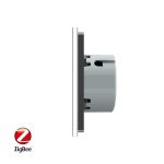 Intrerupator cu touch simplu+dublu+dublu LIVOLO din sticla, Protocol ZigBee, Control de pe telefon, gri, VL-C701Z/702Z/702Z-15 - imagine 2
