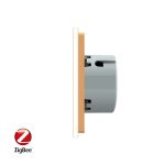 Intrerupator cu touch simplu+dublu+dublu LIVOLO din sticla, Protocol ZigBee, Control de pe telefon, auriu, VL-C701Z/702Z/702Z-13 - imagine 2