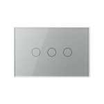 Intrerupator Triplu Cap Scara / Cruce Wi-Fi cu Touch LIVOLO, standard italian Serie Noua, gri, VL-FC3SNY-3G-15 - imagine 2