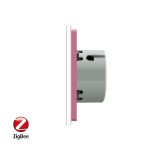 Intrerupator dublu+dublu+dublu cu touch Livolo din sticla, Protocol ZigBee, Control de pe telefon, roz, VL-C702Z/C702Z/C702Z-17 - imagine 2