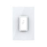 Intrerupator Simplu Cap Scara / Cruce cu Touch Livolo cu Rama Din Sticla 1M - Serie Noua, alb, VL-FC1S-1WP-11 - imagine 2