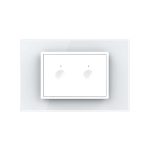Intrerupator Dublu Cap Scara / Cruce Wi-Fi cu Touch LIVOLO cu rama din sticla, standard italian Serie Noua, Alb, , VL-FC2SNY-3WP-11 - imagine 2