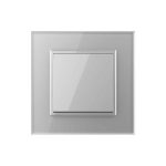 Intrerupator Simplu Mecanic Cap Cruce, 2 Module LIVOLO cu Rama din Sticla - Serie Noua, gri, VL-FCMM10A-2IP - imagine 2