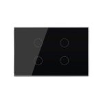 Intrerupator cvadruplu wireless cu touch Livolo din sticla - standard italian, negru, VL-FC4R-3G-12 - imagine 2