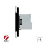 Intrerupator simplu cap scara / cap cruce ZigBee + priza simpla Livolo ZigBee, Rama din sticla, Control de pe telefon, negru, VL-C701SZ/C7-C1EUZ-12 - imagine 2