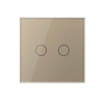 Intrerupator Dublu Wireless si Variator LIVOLO cu Touch Din Sticla - Serie Noua, auriu, VL-FC2D2R-2G-2A - imagine 2