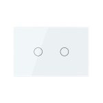 Intrerupator dublu cap scara/cruce cu touch Livolo din sticla - standard italian, alb, VL-FC2S-3G-11 - imagine 2