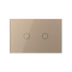 Intrerupator Dublu Cap Scara / Cruce Wireless LIVOLO cu Touch - Serie Noua, auriu, VL-FC2SR-3G-13 - imagine 2