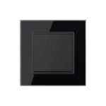 Intrerupator Simplu Mecanic si Cap Scara , 2 Module LIVOLO cu Rama din Sticla - Serie Noua, negru, VL-FCMKS-2BP - imagine 2