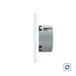 Intrerupator simplu cu revenire contact uscat Livolo cu touch din sticla, alb, VL-C701IH-11 - imagine 2
