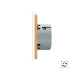 Intrerupator simplu cu revenire contact uscat Livolo cu touch din sticla, auriu, VL-C701IH-13 - imagine 2