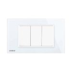 Priza blank - goala Livolo cu rama din sticla - standard italian, alb, VL-C900-81