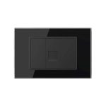 Priza internet Livolo cu rama din sticla - standard italian, negru, VL-C9-C1C-3B - imagine 2