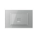Priza internet Livolo cu rama din sticla - standard italian, gri, VL-C9-C1C-3I - imagine 2