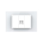 Priza internet Livolo cu rama din sticla - standard italian, alb, VL-C9-C1C-3W - imagine 2