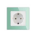 Priza simpla Livolo cu rama din sticla, verde, VL-C7C1EU-18 - imagine 2