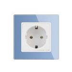 Priza simpla Livolo cu rama din sticla, albastru, VL-C7C1EU-19 - imagine 2