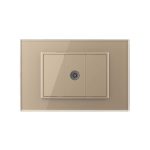 Priza Simpla TV Livolo cu Rama din Sticla - Serie Noua, auriu, VL-P9-FCTV-3A - imagine 2