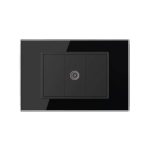 Priza Simpla TV Livolo cu Rama din Sticla - Serie Noua, negru, VL-P9-FCTV-3B - imagine 2