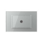 Priza Simpla TV Livolo cu Rama din Sticla - Serie Noua, gri, VL-P9-FCTV-3I - imagine 2
