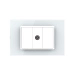 Priza Simpla TV Livolo cu Rama din Sticla - Serie Noua, alb, VL-P9-FCTV-3W - imagine 2