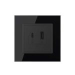 Priza USB-A + USB-C cu Rama Din Sticla LIVOLO - Serie Noua, negru, VL-FCUA18W.UC18W-2BP-12 - imagine 2