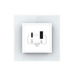 Priza USB-A + USB-C cu Rama Din Sticla LIVOLO - Serie Noua, alb, VL-FCUA18W.UC18W-2WP-11 - imagine 2