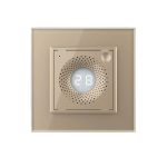 Senzor de Temperatura si Umiditate Livolo cu Rama din Sticla, Protocol Zigbee, auriu, VL-FCEZ-2AP-13 - imagine 2