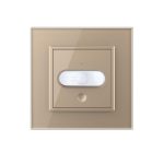 Intrerupator senzor de miscare PIR Livolo cu rama din sticla, auriu, VL-FCU-2AP-13 - imagine 2