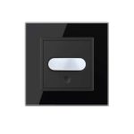 Intrerupator senzor de miscare PIR Livolo cu rama din sticla, negru, VL-FCU-2BP-12 - imagine 2