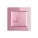 Priza internet Livolo cu rama din sticla, roz, VL-C791C-17 - imagine 2