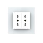 Priza dubla module inguste Livolo cu rama din sticla - standard german, alb, VL-C9-C2IT-11 - imagine 2